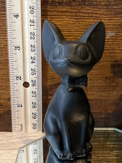 Black Obsidian Cat with Bowtie